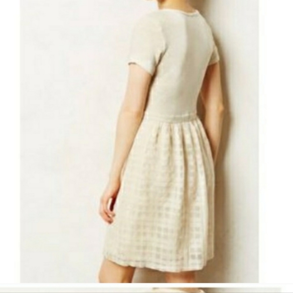 Anthropologie Everleigh Veris dress in ivory